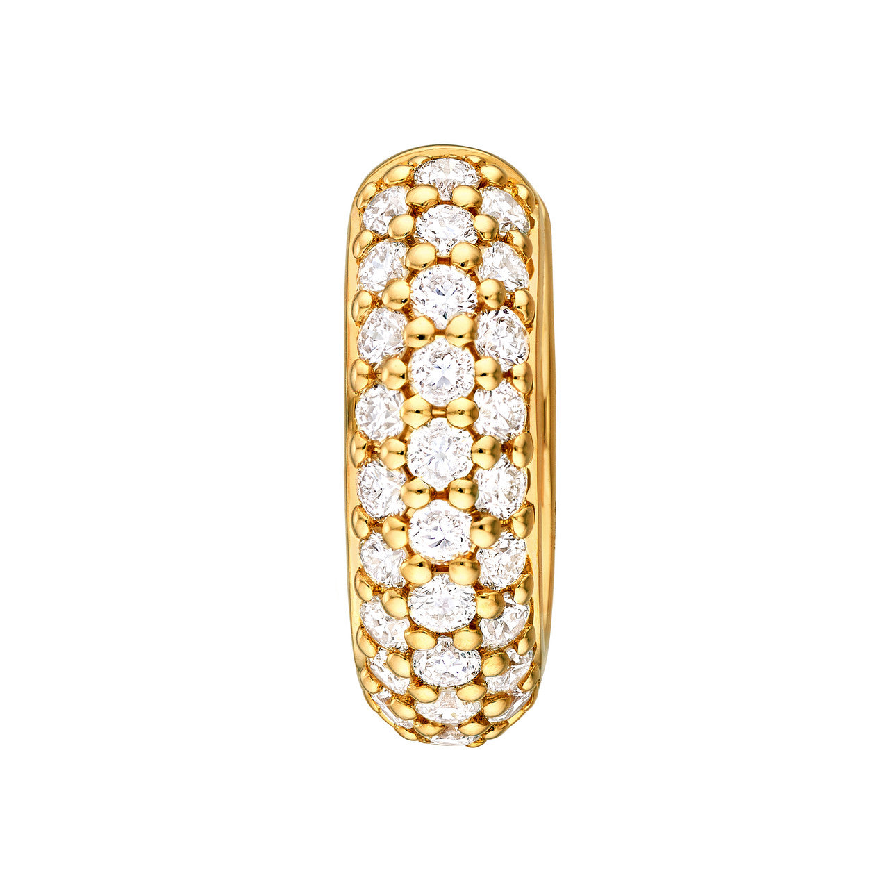 3 Row Diamond Pave Huggies 14K Gold