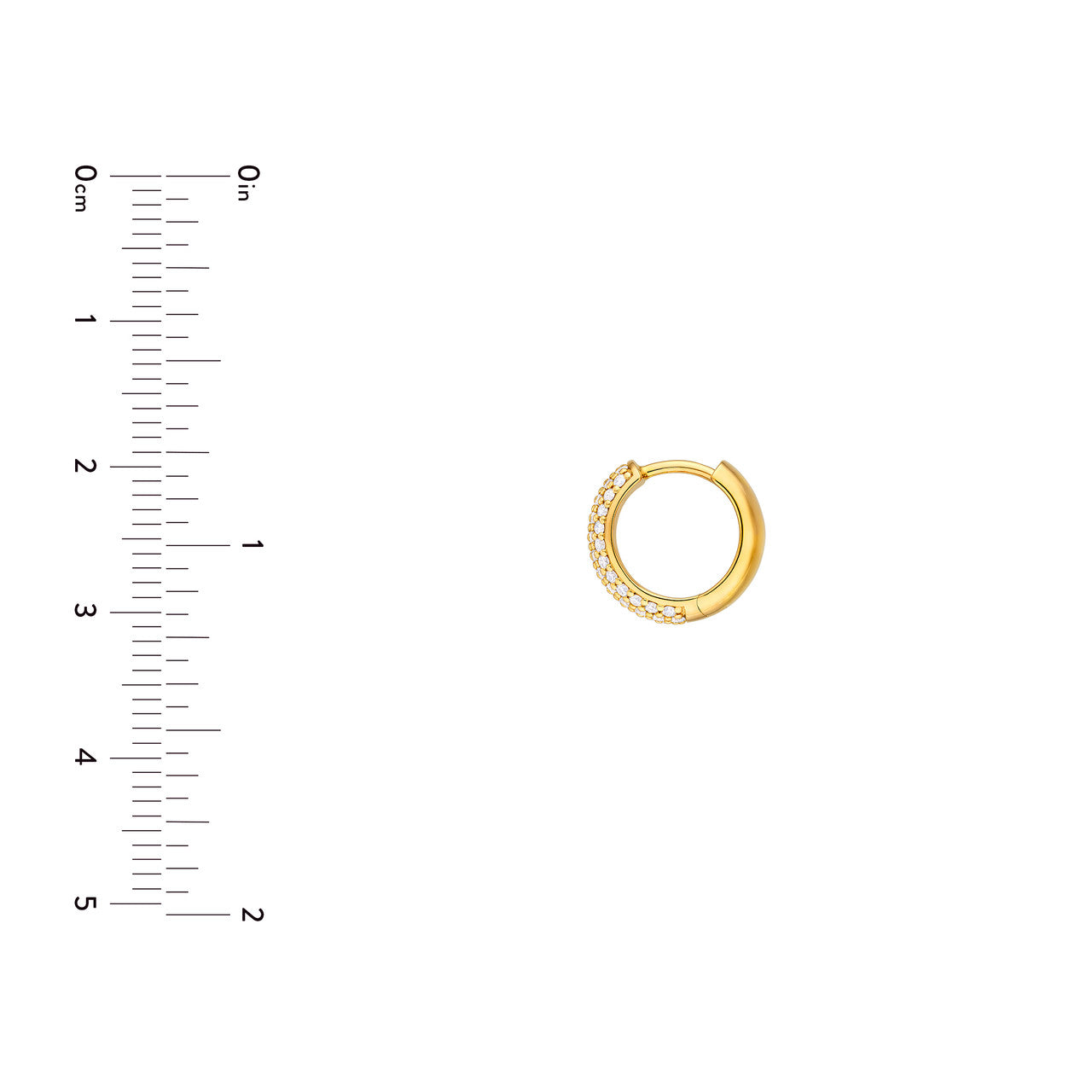 5 Row Diamond Pave Huggies (1/2ctw) in 14K Yellow and White Gold