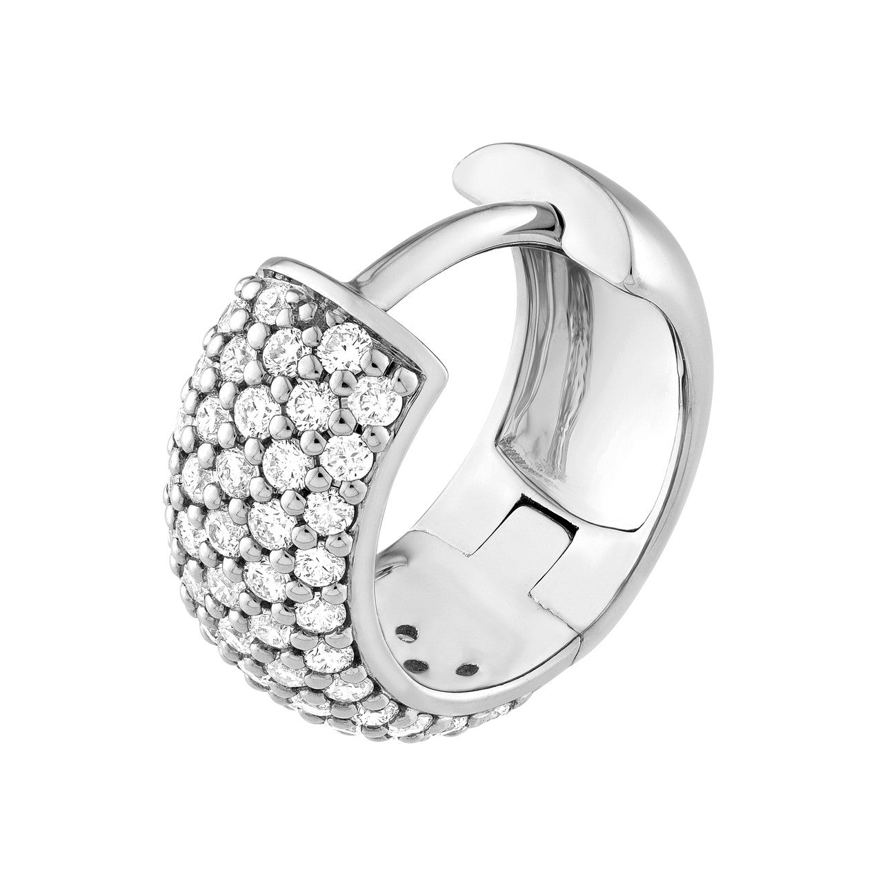 5 Row Diamond Pave Huggies (1/2ctw) in 14K Yellow and White Gold