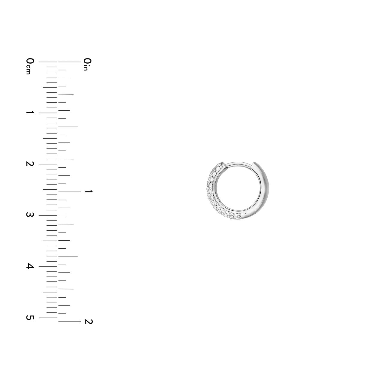 5 Row Diamond Pave Huggies (1/2ctw) in 14K Yellow and White Gold