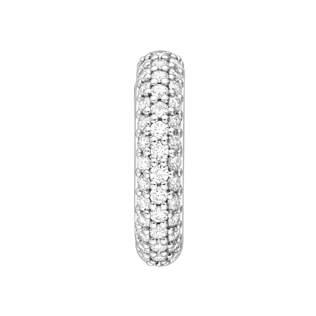 3 Row Diamond Pave Huggies 14K Gold