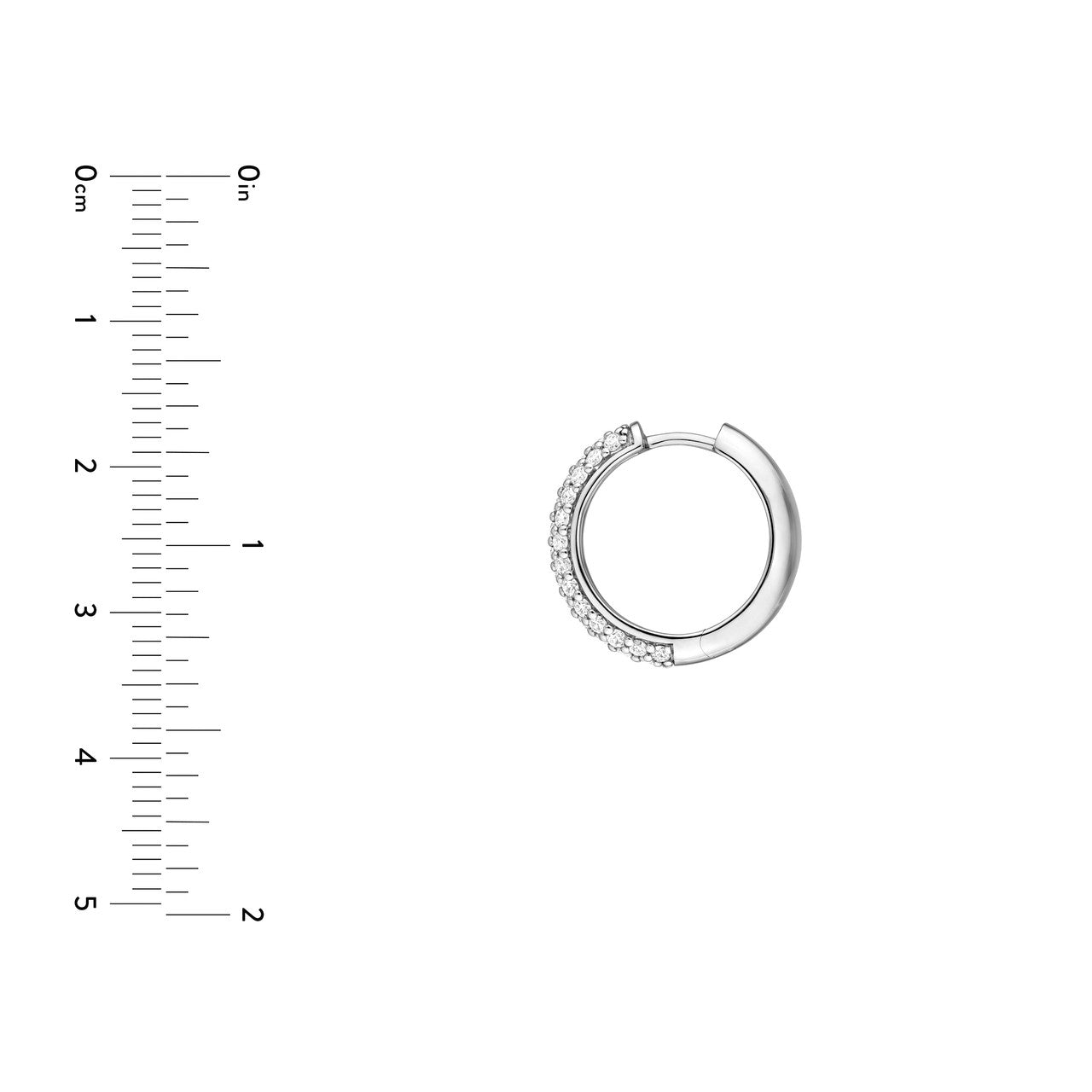 3 Row Diamond Pave Huggies 14K Gold