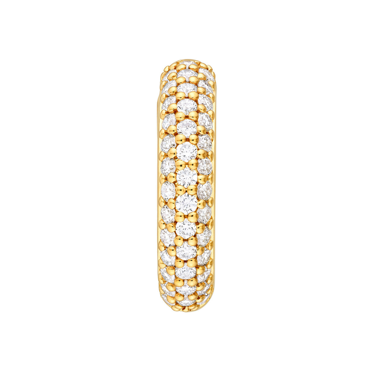 3 Row Diamond Pave Huggies 14K Gold