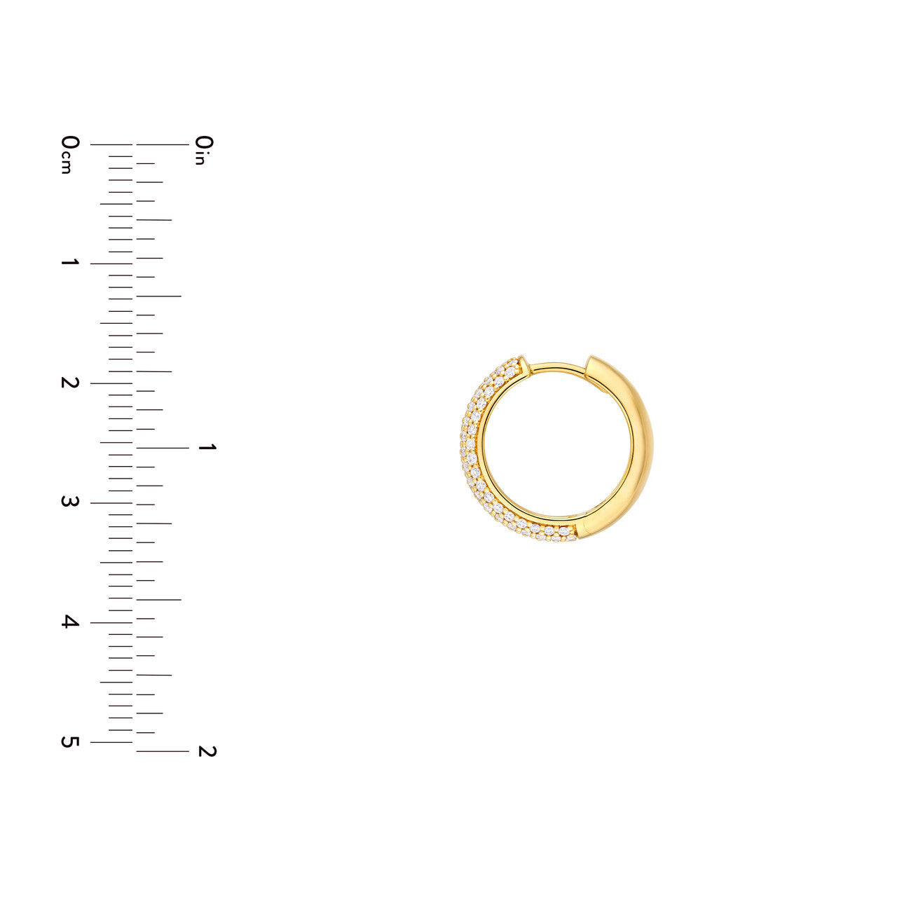 5 Row Diamond Pave Huggie Earrings "The Puffy" (7/8tcw) in 14K White & Yellow Gold