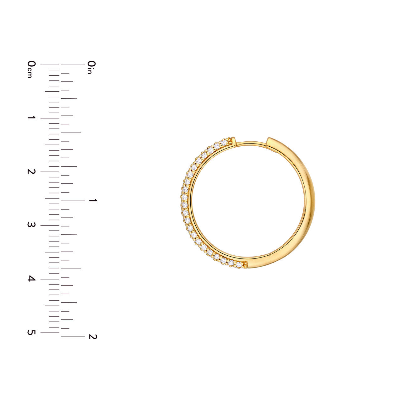 3 Row Diamond Pave Hoop Earrings (1-1/3ctw) in 14K Yellow and White Gold