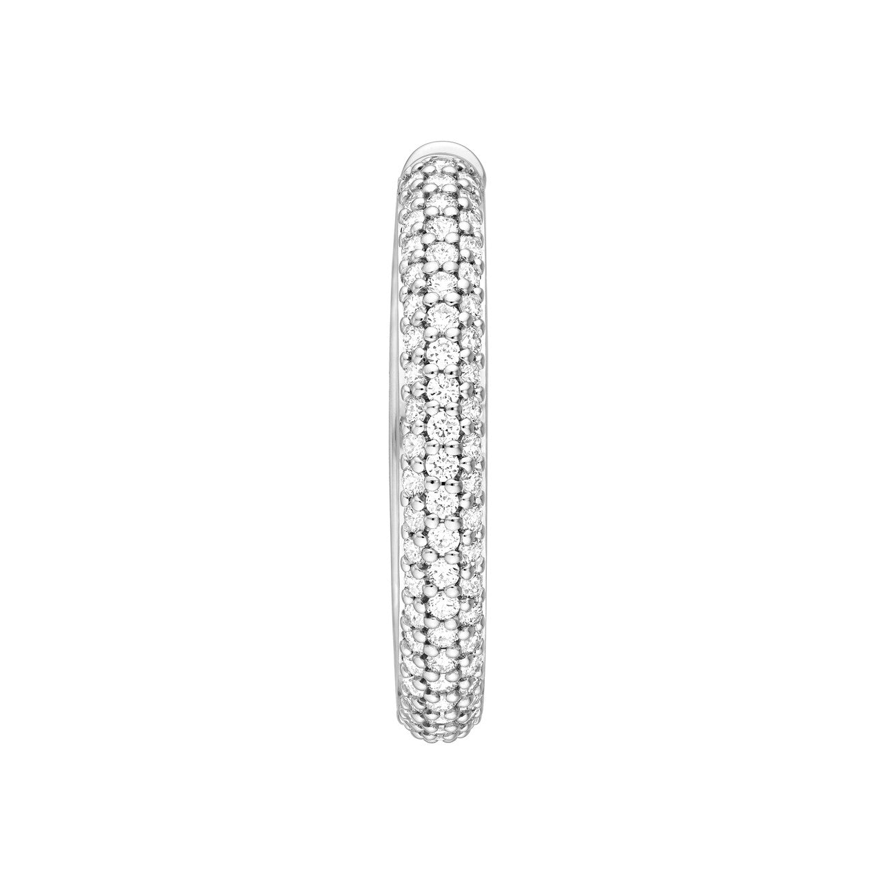 3 Row Diamond Pave Hoop Earrings (1-1/3ctw) in 14K Yellow and White Gold
