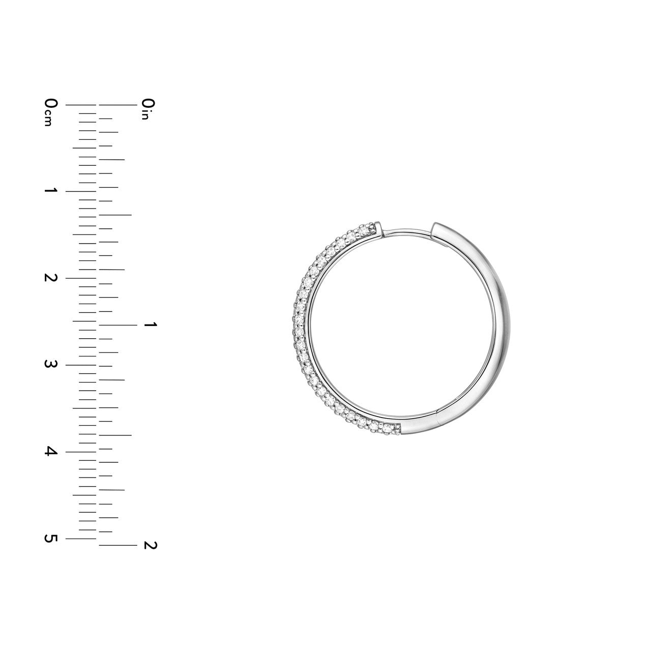 3 Row Diamond Pave Hoop Earrings (1-1/3ctw) in 14K Yellow and White Gold