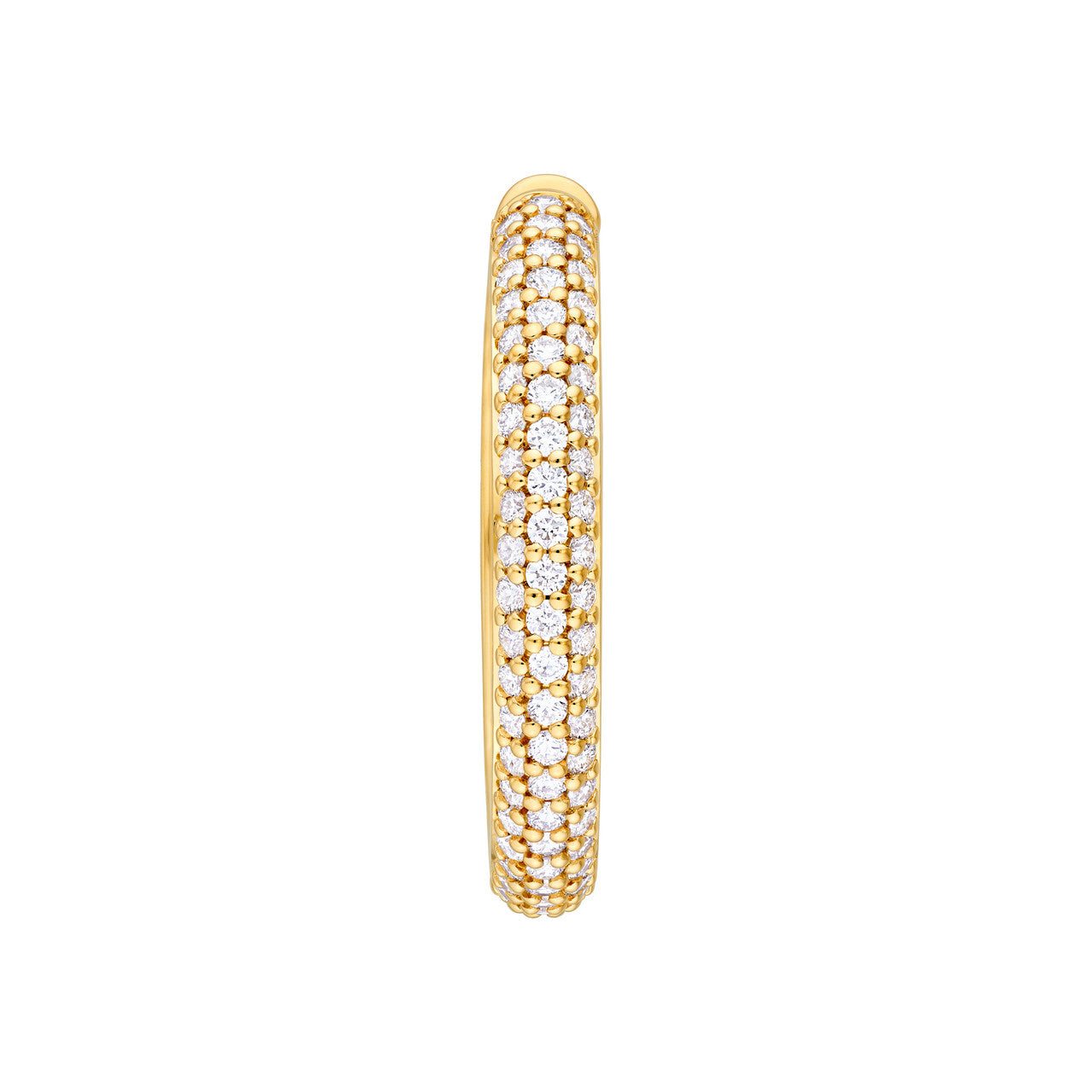 3 Row Diamond Pave Hoop Earrings (1-1/3ctw) in 14K Yellow and White Gold
