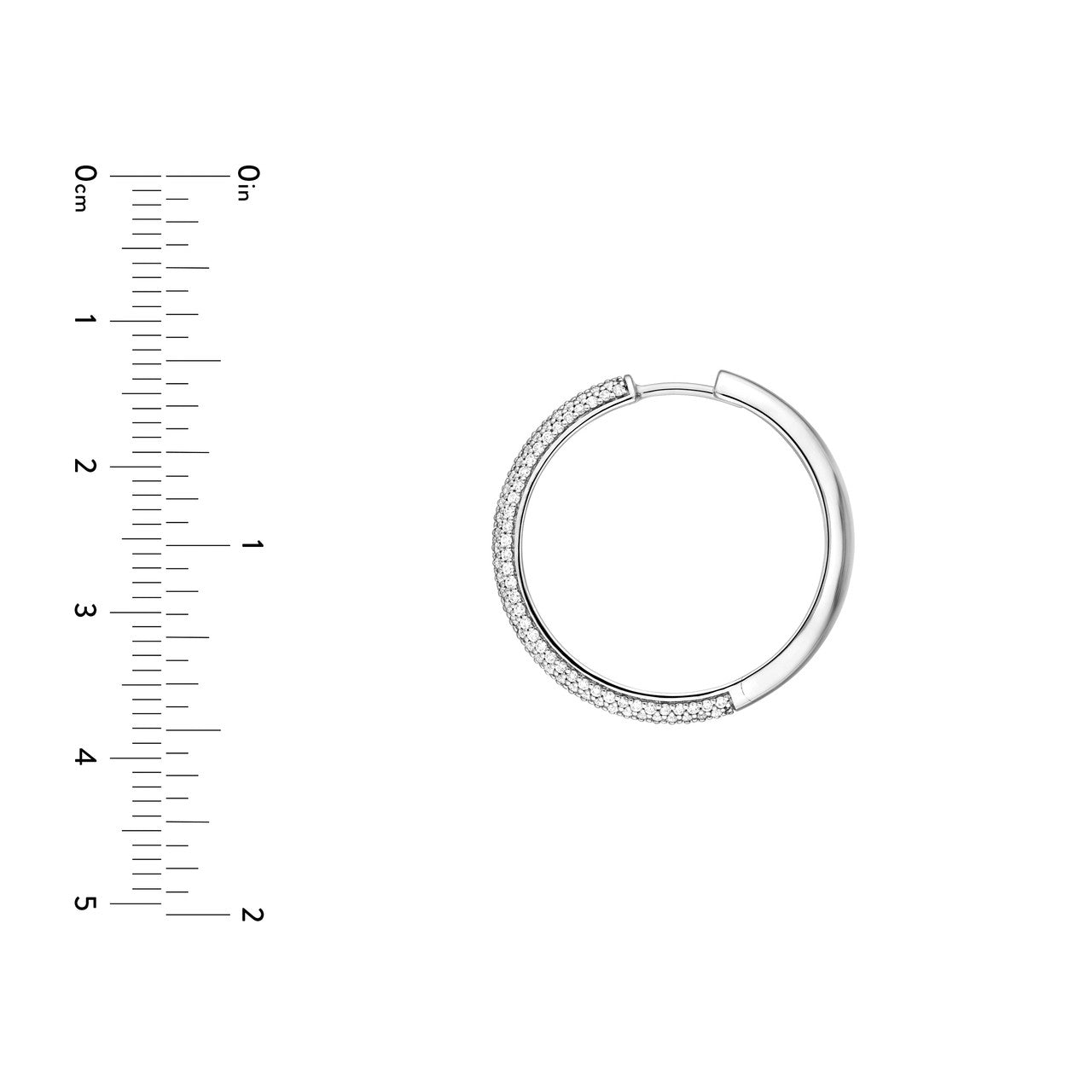 5 Row Diamond Pave Hoop Earrings (1ctw) in 14K Yellow and White Gold