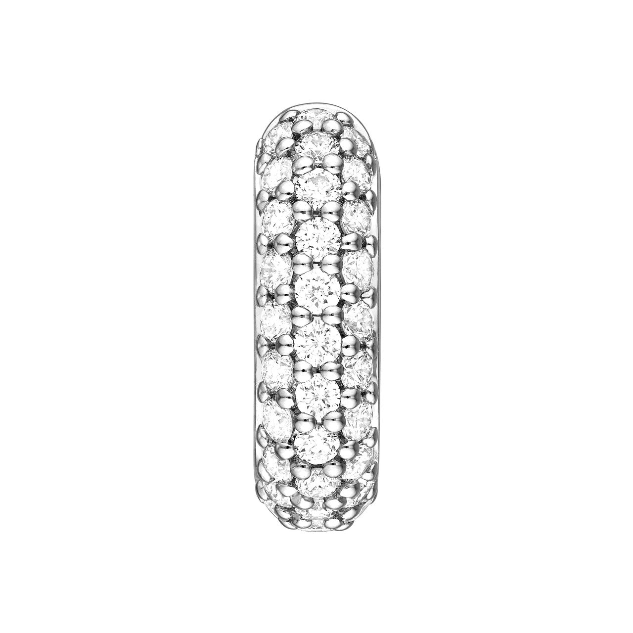 3 Row Pave Diamond Paper Clip Huggies 14K Gold
