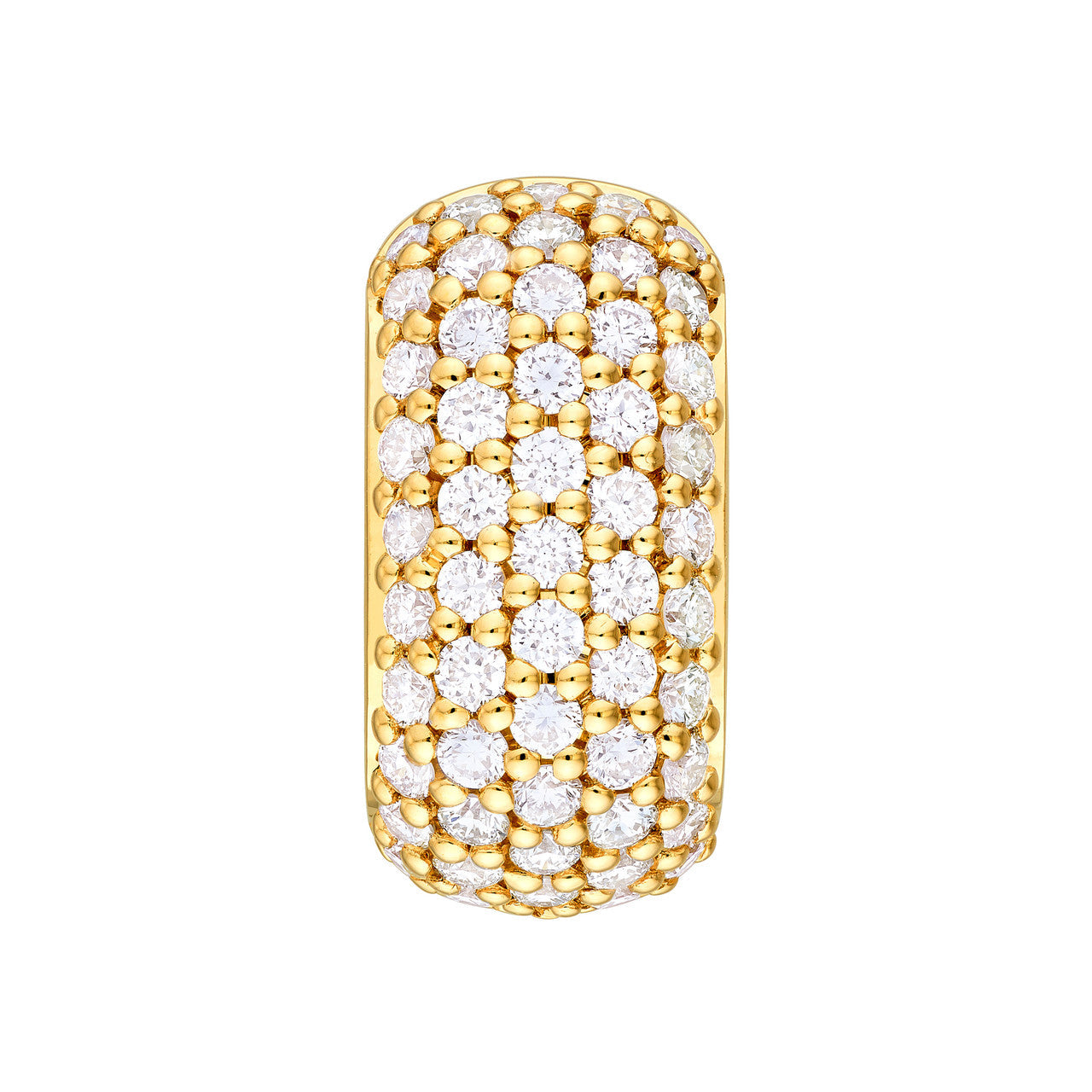 5 Row Pave Diamond Paper Clip Huggie Earrings 14K Gold