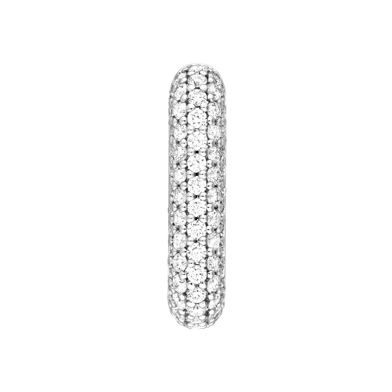 3 Row Pave Diamond Paper Clip Huggies 14K Gold