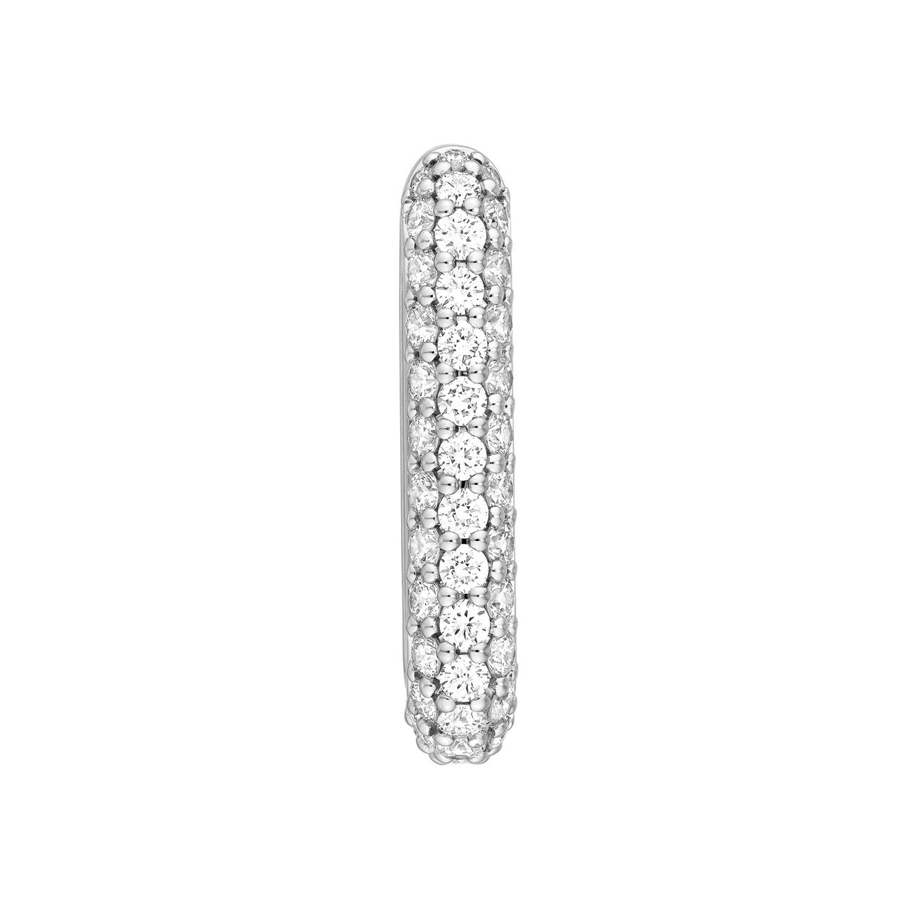 3 Row Pave Diamond Paper Clip Huggies 14K Gold