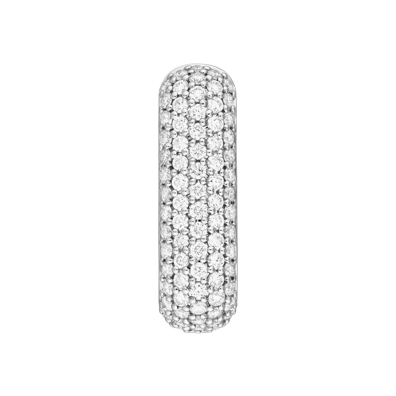 5 Row Pave Diamond Paper Clip Huggie Earrings 14K Gold