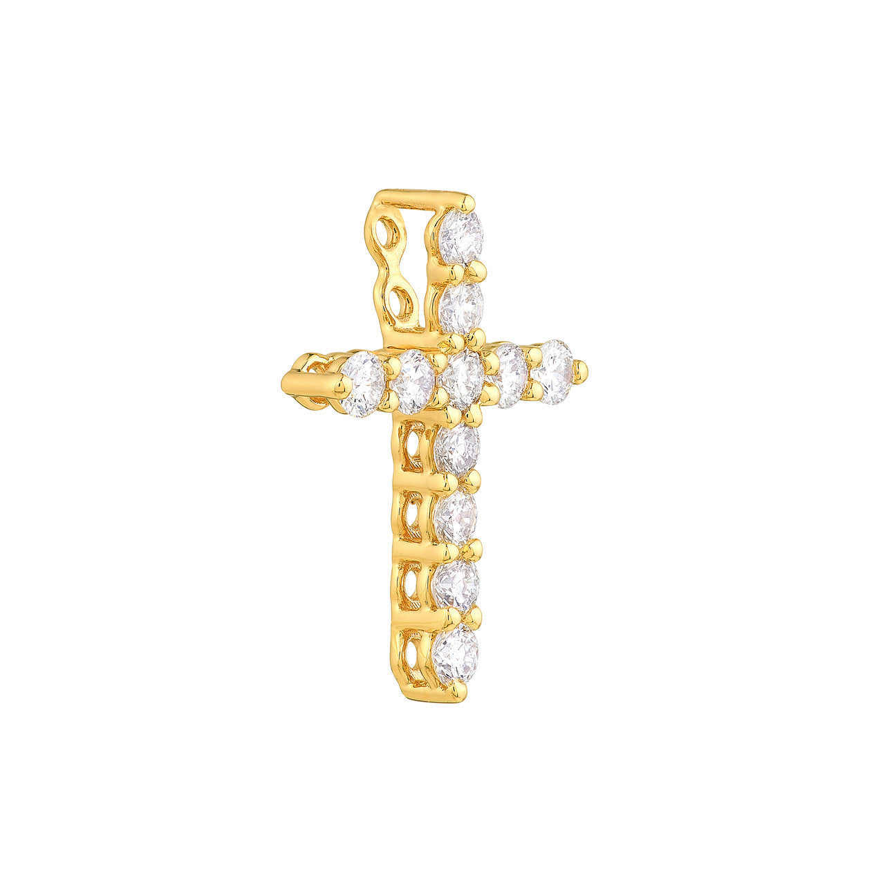 Diamond Cross Pendant 14K Gold