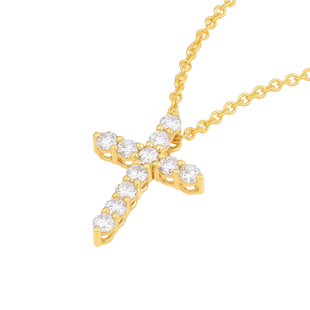 Diamond Cross Pendant 14K Gold