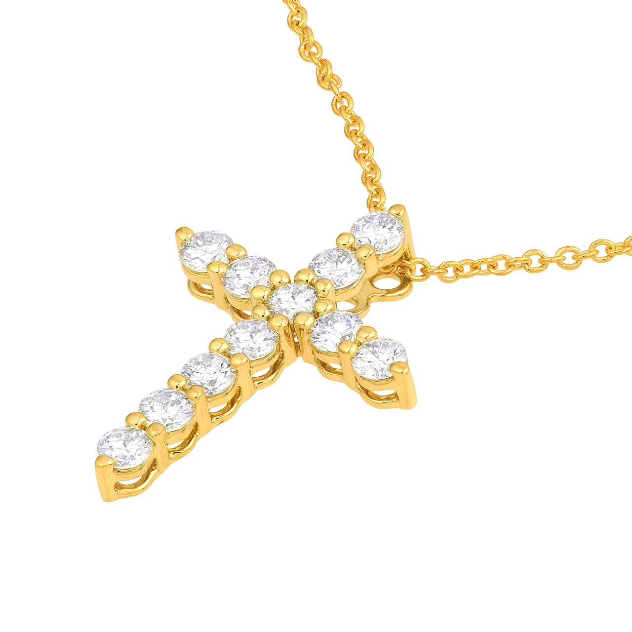 Diamond Cross Pendant 14K Gold