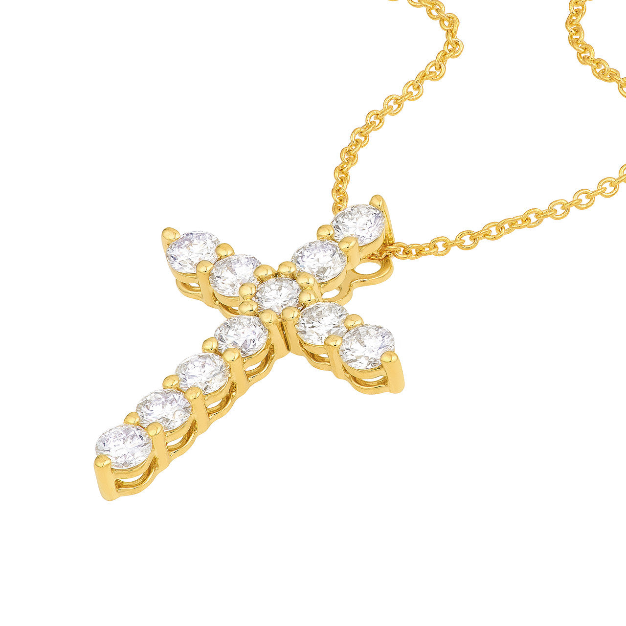 Diamond Cross Pendant 14K Gold