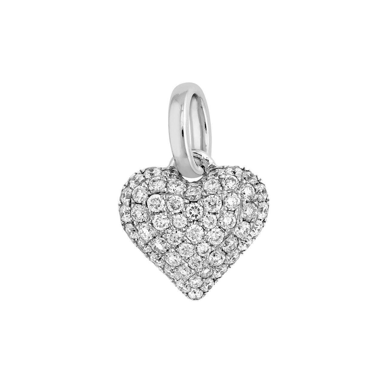 Pave Diamond Heart Pendant (1/2ctw) in 14K White Gold