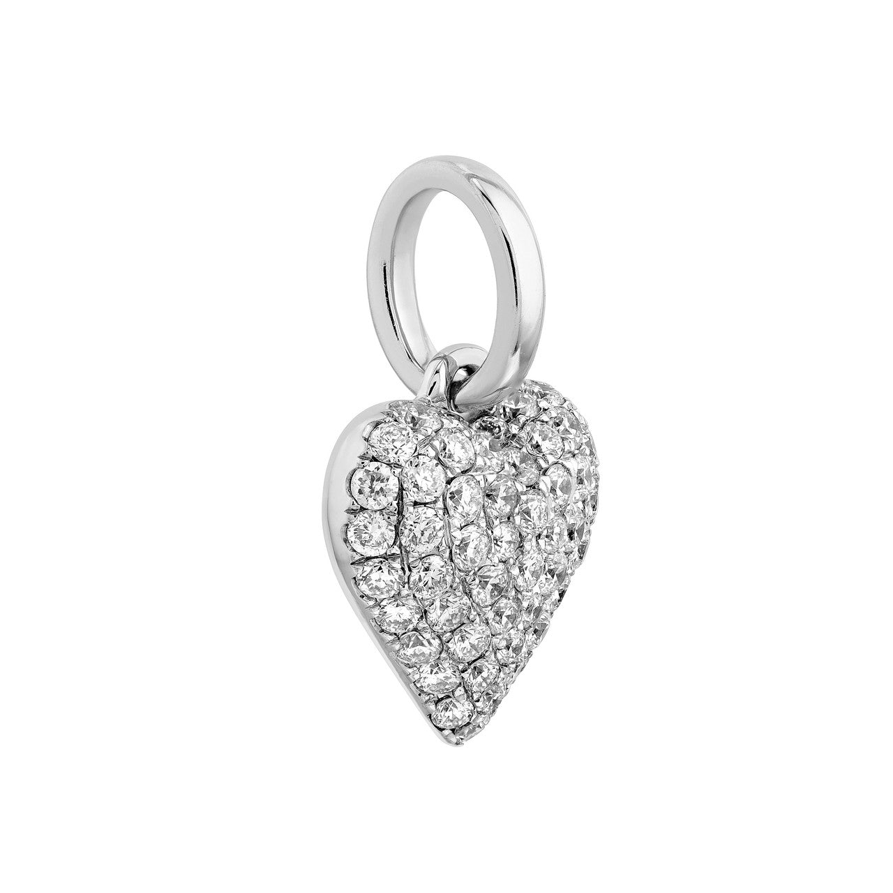 Pave Diamond Heart Pendant (1/2ctw) in 14K White Gold