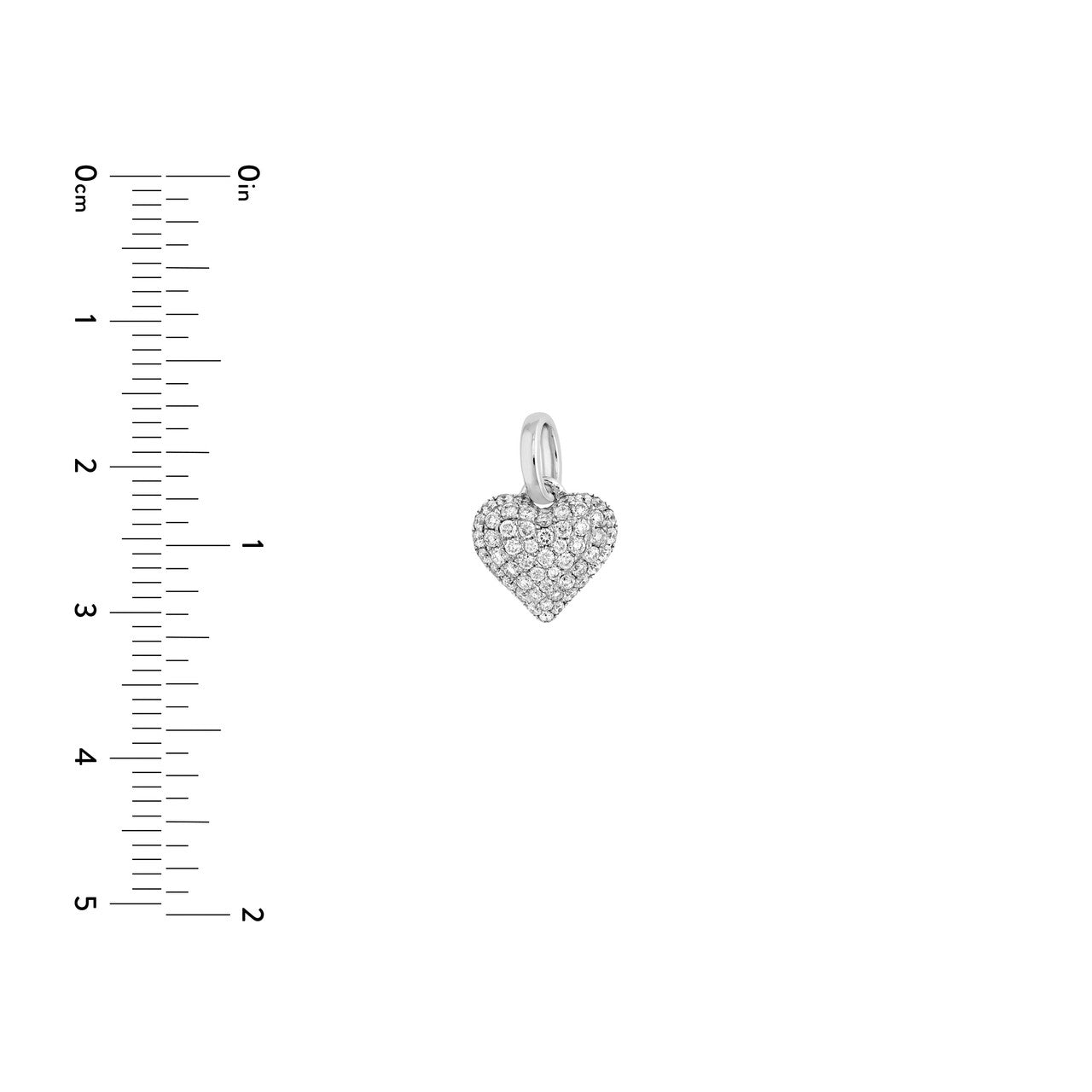 Pave Diamond Heart Pendant (1/2ctw) in 14K White Gold