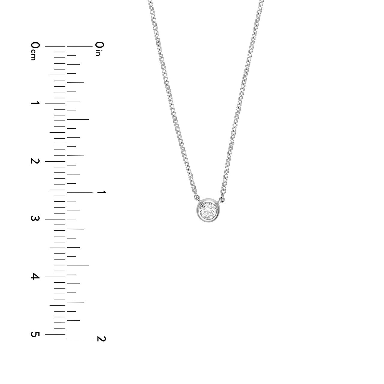 Bezel Set Round Diamond Necklace (1/10ctw) in 14K Yellow and White Gold