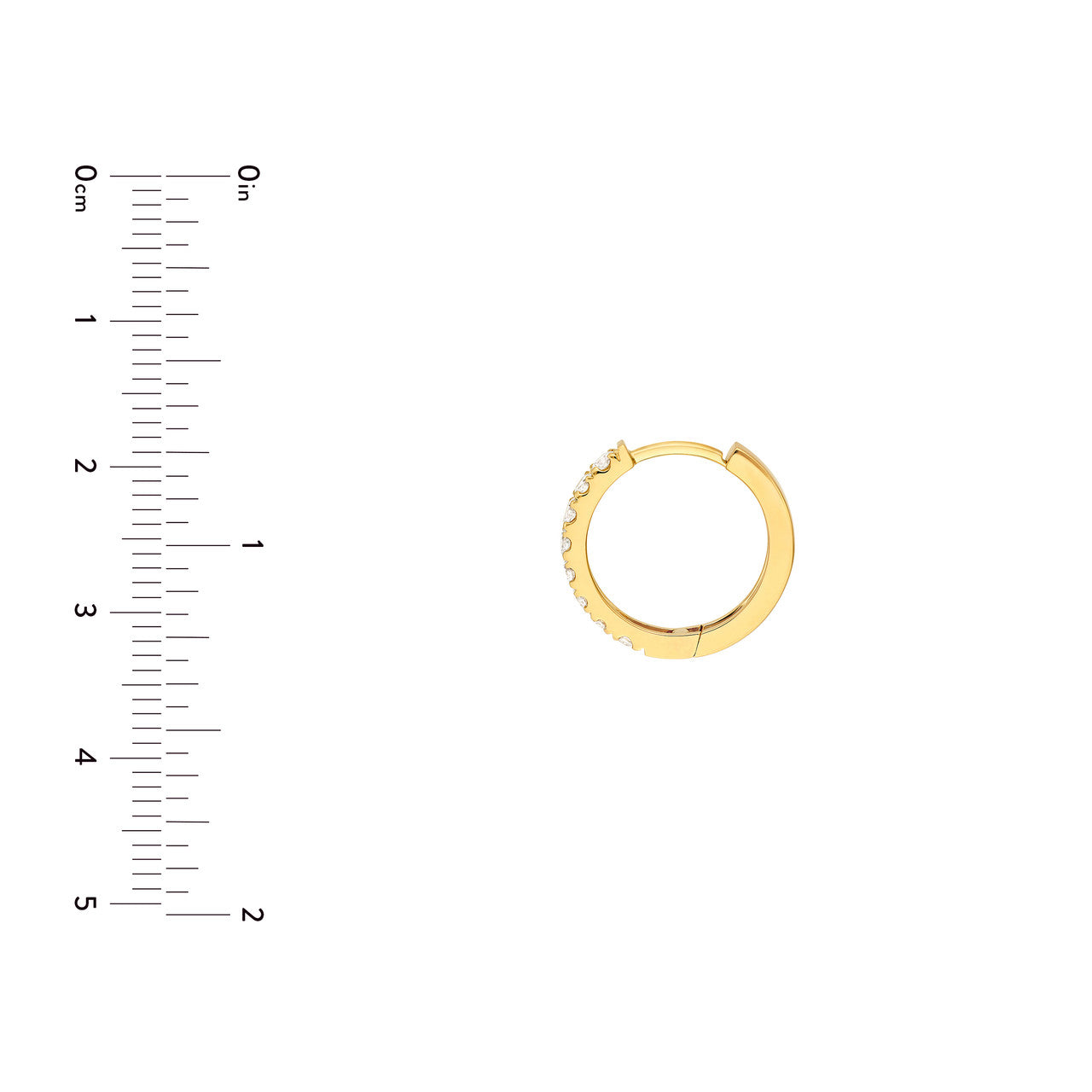 Diamond Huggies Earrings (1/2ctw) in 14K Yellow Gold and Yellow Gold