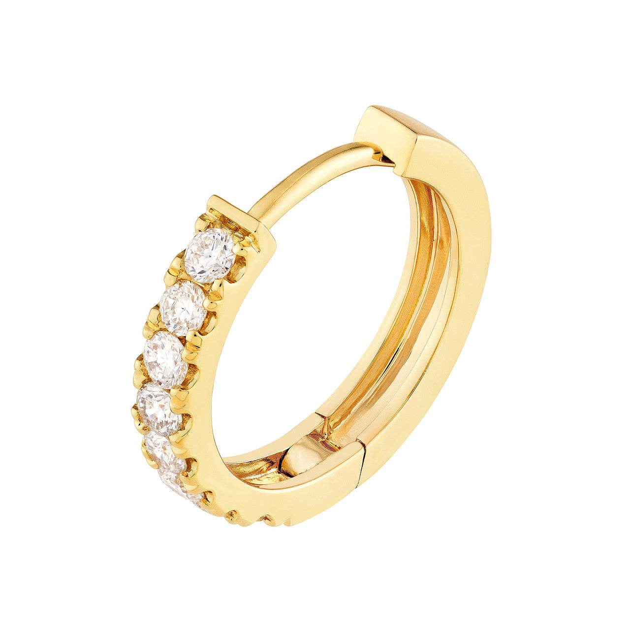 Diamond Huggies Earrings (1/2ctw) in 14K Yellow Gold and Yellow Gold