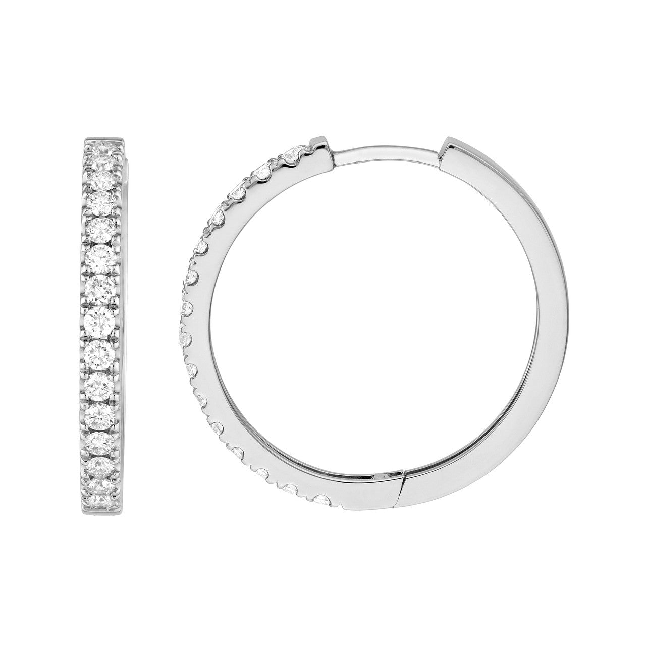 Diamond Hoop Earrings (7/8ctw) in 14K Yellow and White Gold