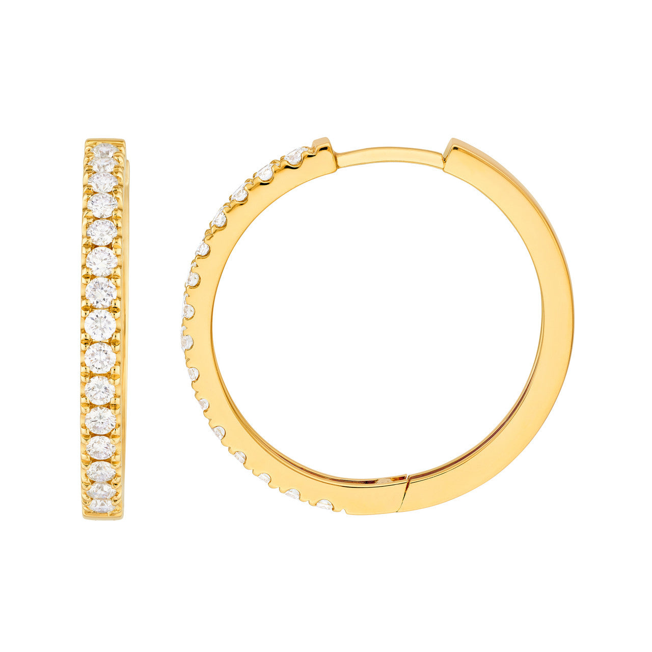Diamond Hoop Earrings (7/8ctw) in 14K Yellow and White Gold