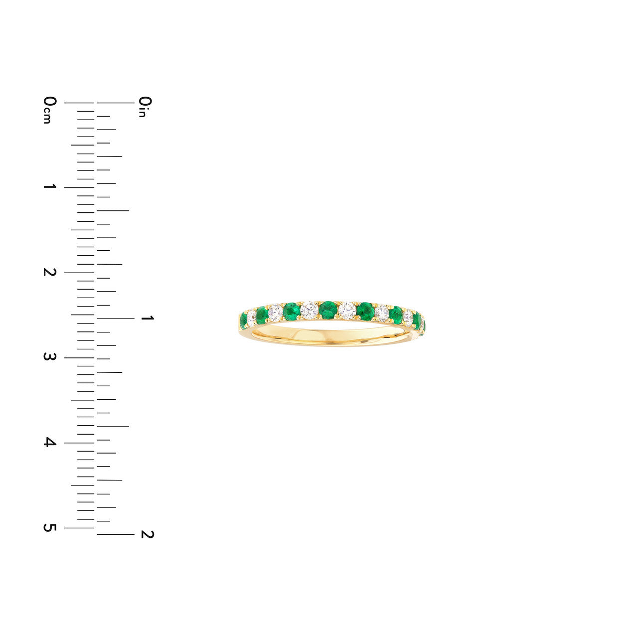 Gemstone and Diamond Stackable Halfway Band 14K Yellow Gold