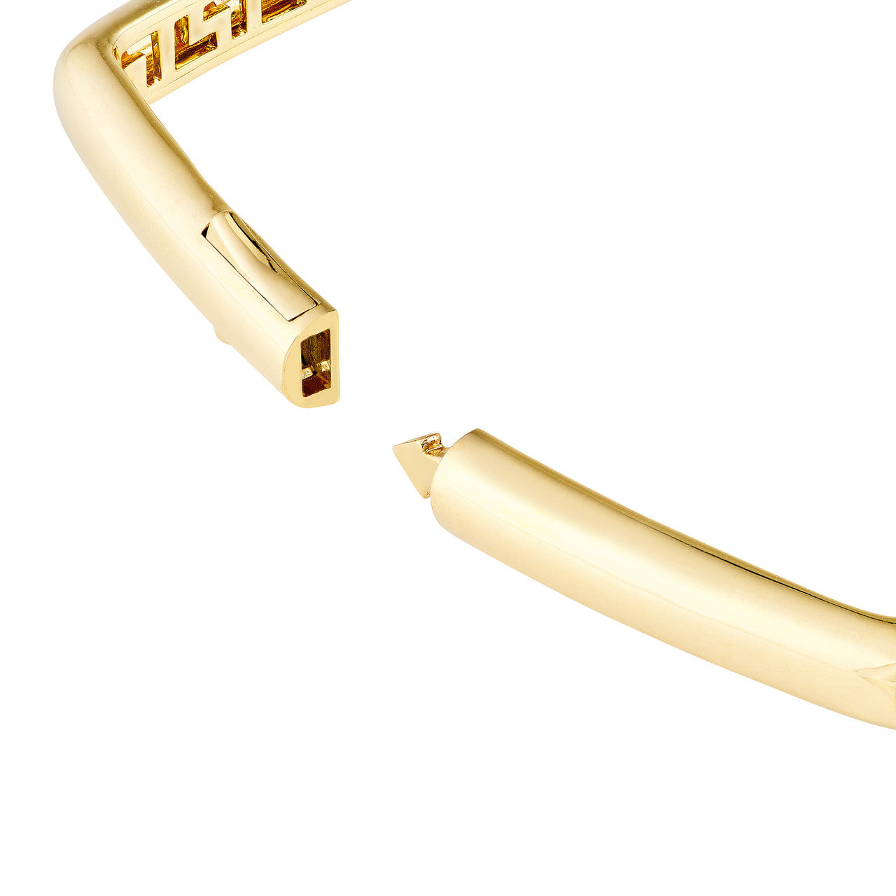 Pave Diamond Square Bangle in 14K Yellow and White Gold