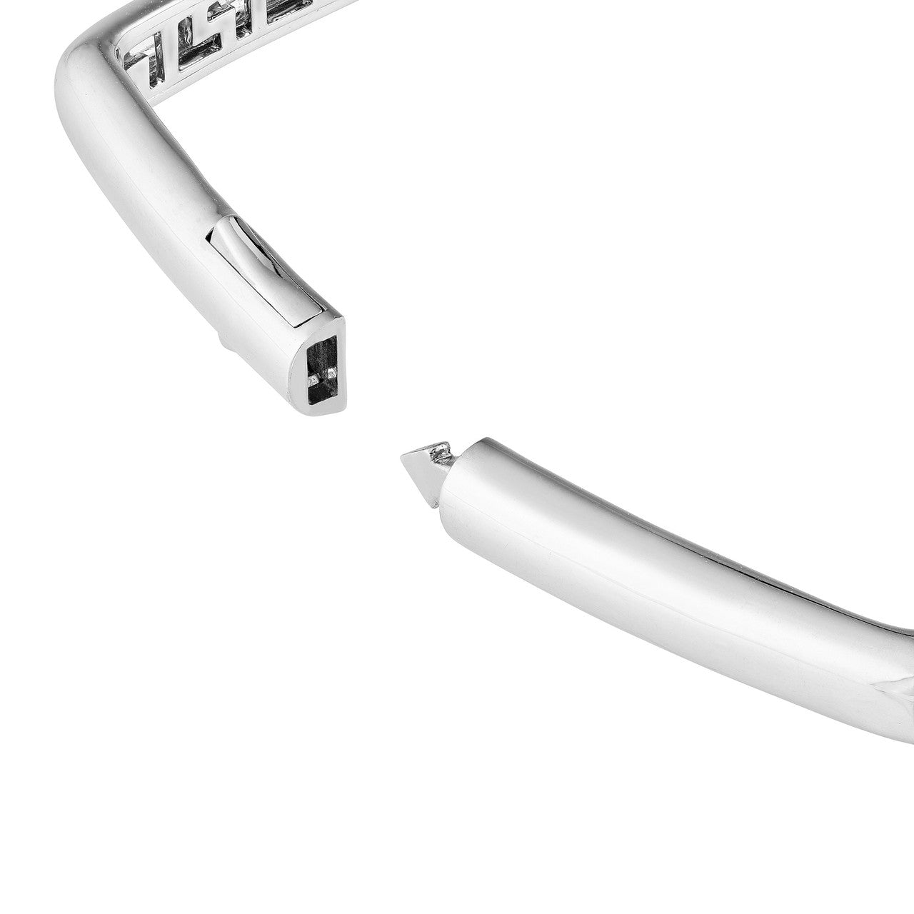 Pave Diamond Square Bangle in 14K Yellow and White Gold