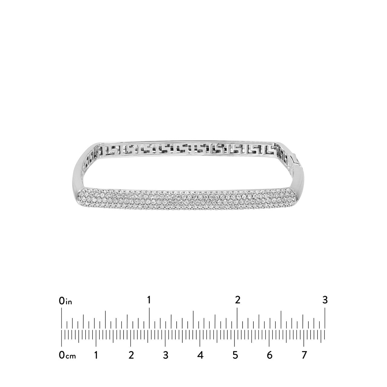 Pave Diamond Square Bangle in 14K Yellow and White Gold