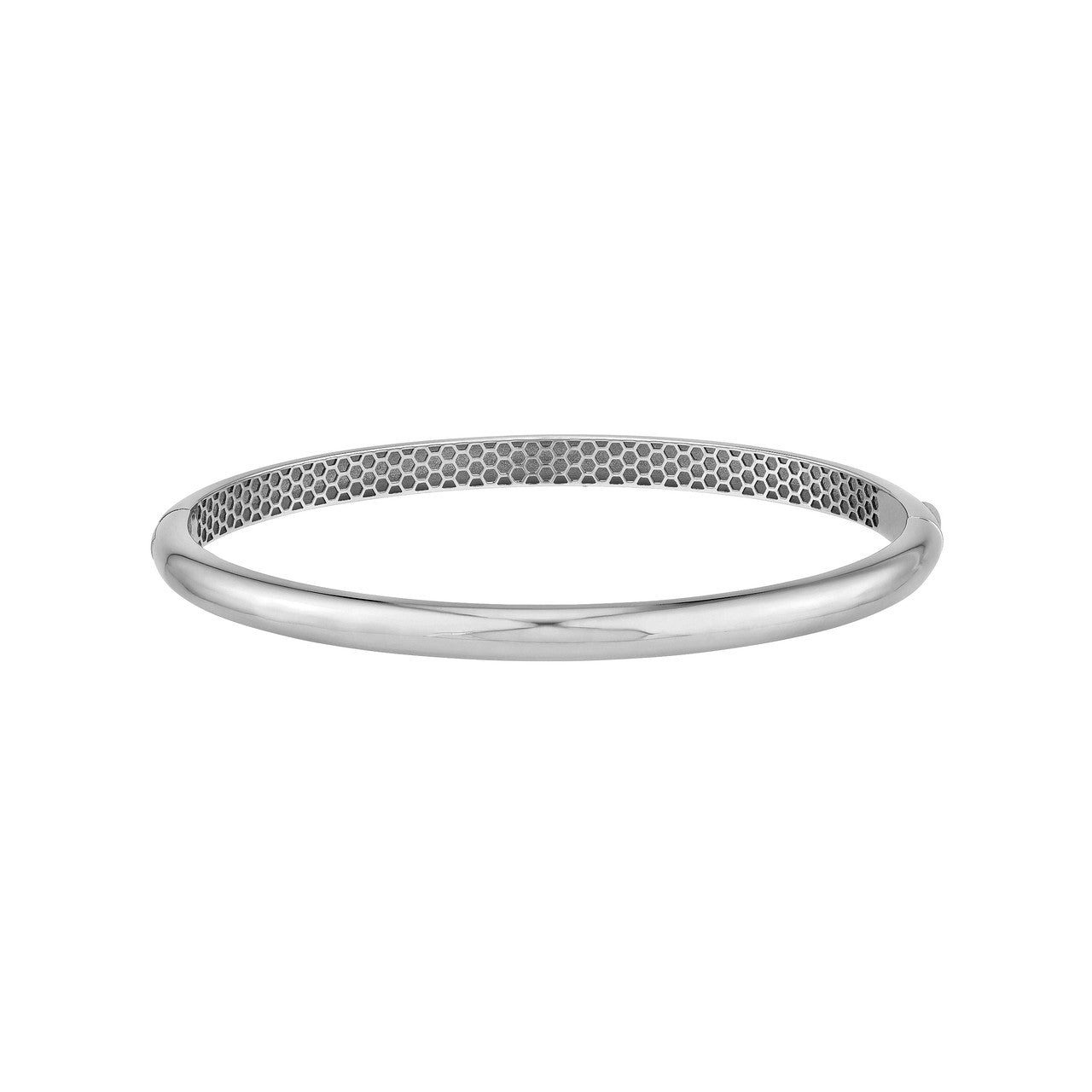 Polished Domed Bangle in 14K Yellow and White Gold