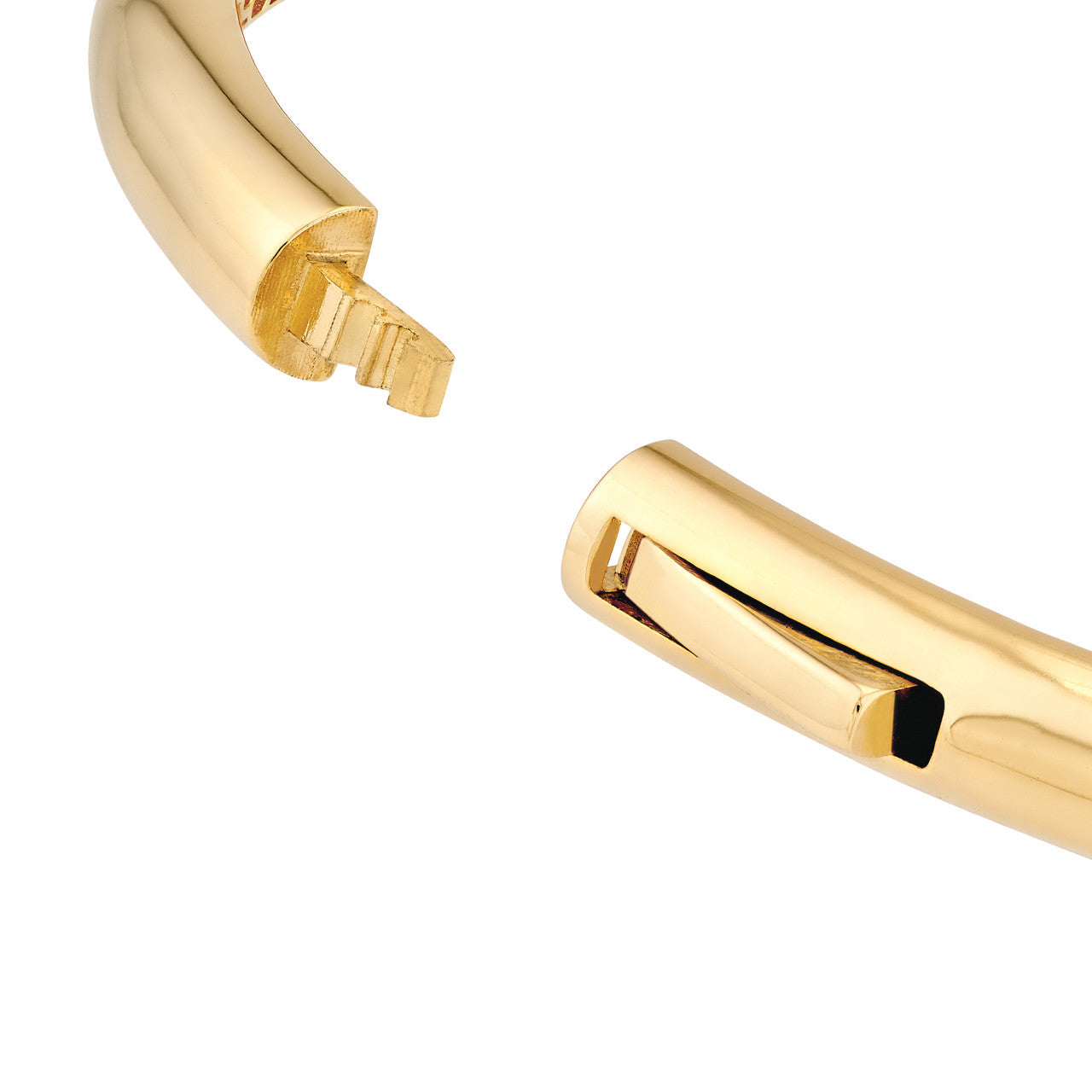 Polished Domed Bangle in 14K Yellow and White Gold