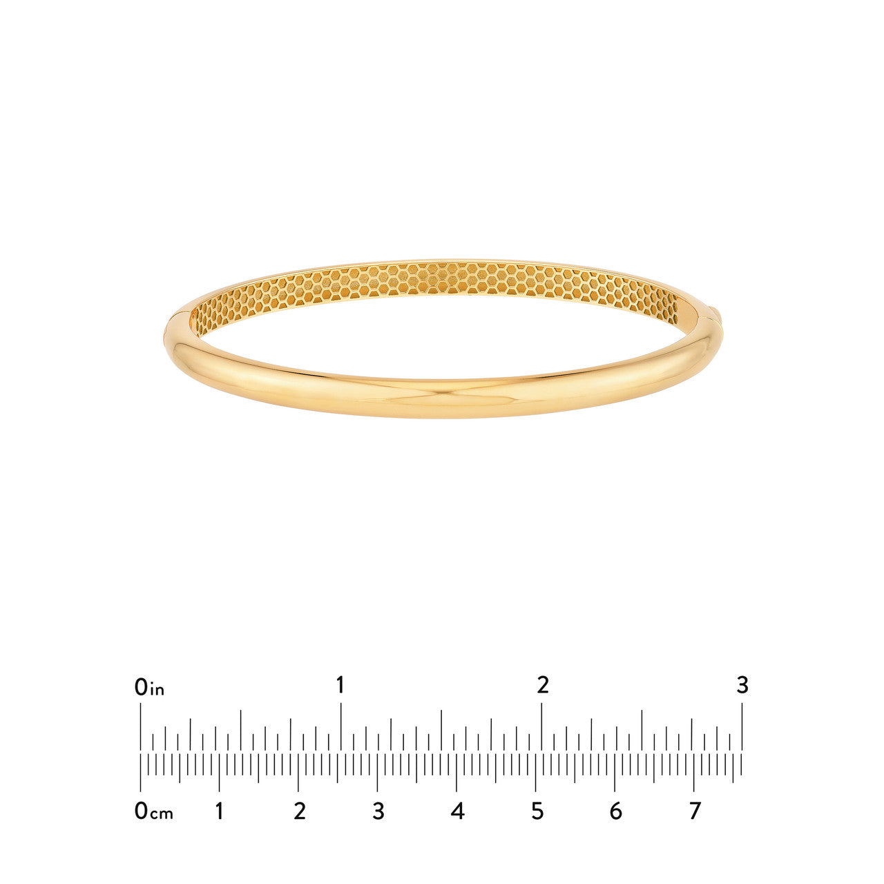 Polished Domed Bangle in 14K Yellow and White Gold