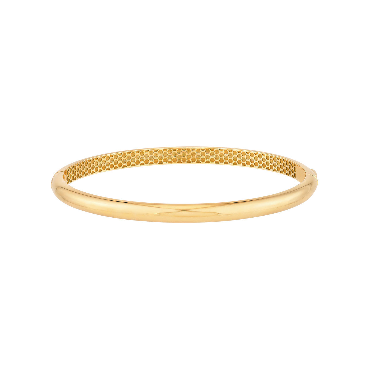 Polished Domed Bangle in 14K Yellow and White Gold