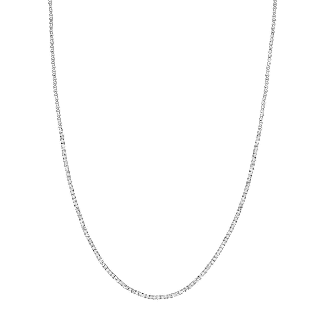 Diamond Half Tennis Necklace (2-1/8ctw) in 14K Yellow and White Gold