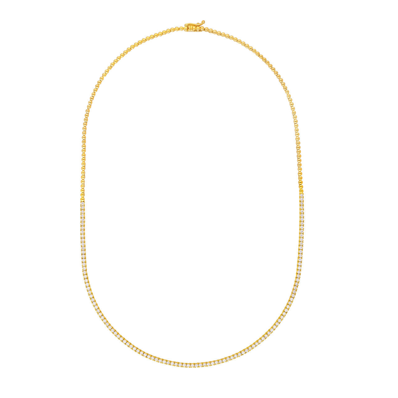 Diamond Half Tennis Necklace (2-1/8ctw) in 14K Yellow and White Gold