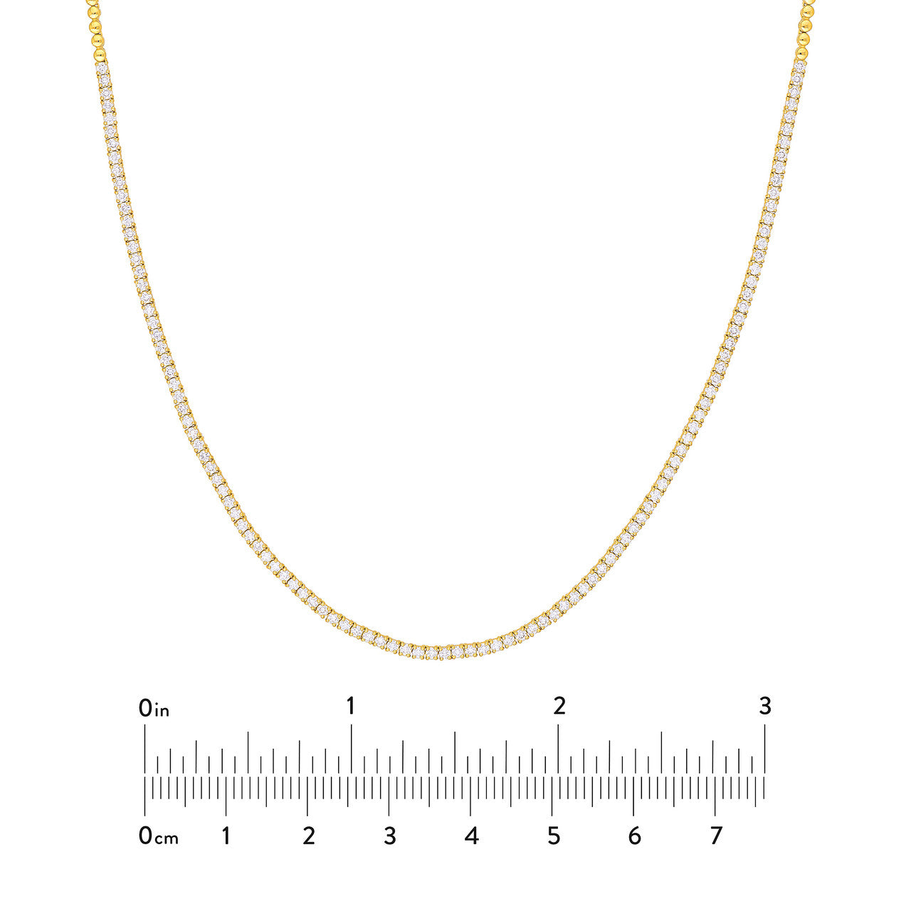 Diamond Half Tennis Necklace (2-1/8ctw) in 14K Yellow and White Gold
