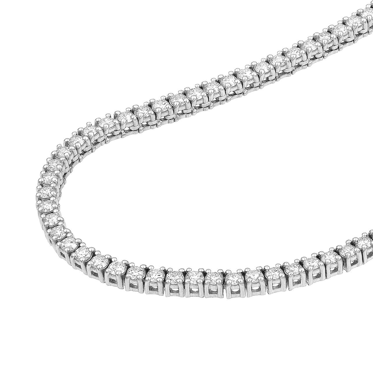 Diamond Half Tennis Necklace (2-1/8ctw) in 14K Yellow and White Gold