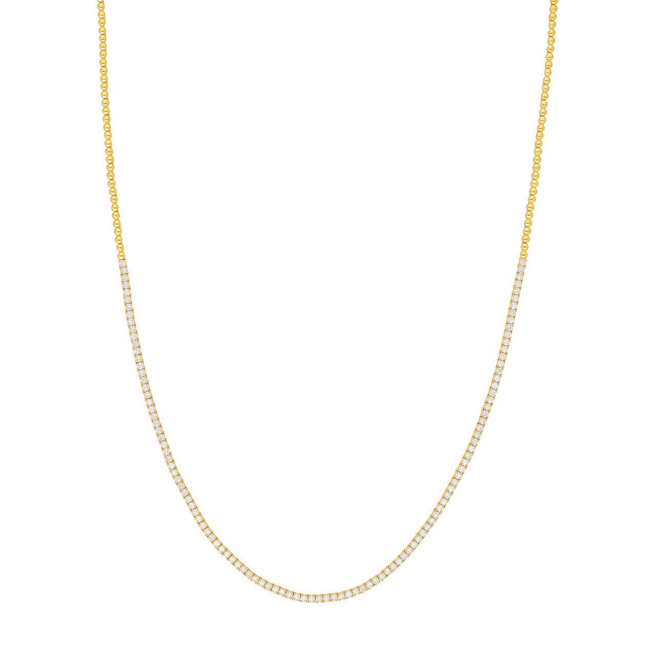 Diamond Half Tennis Necklace (2-1/8ctw) in 14K Yellow and White Gold