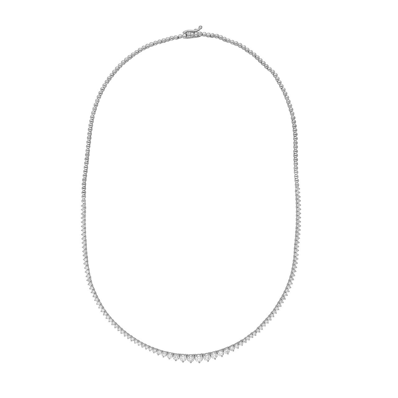 Diamond Graduated Half Tennis Necklace (3ctw) in 14K Yellow and White Gold