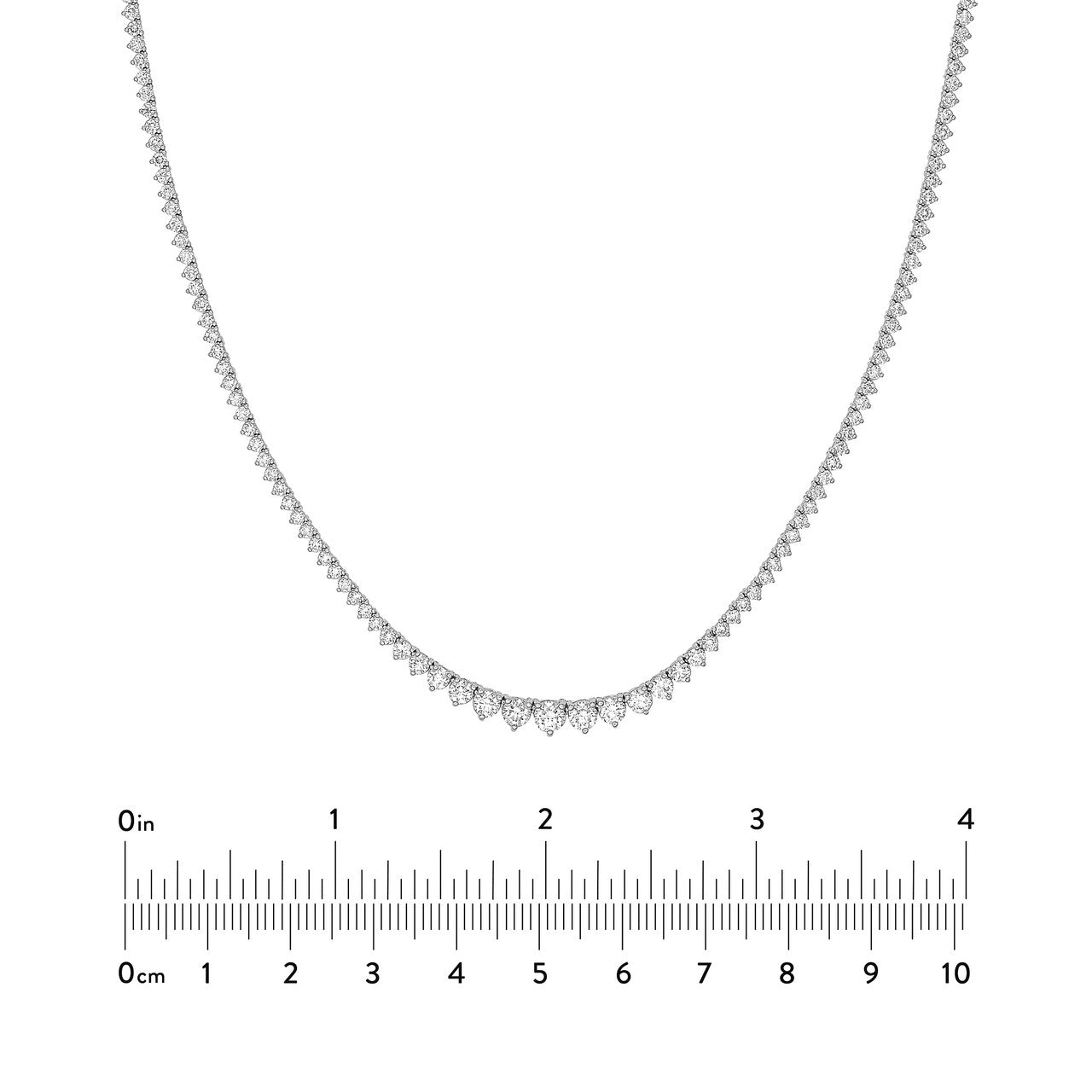 Diamond Graduated Half Tennis Necklace (3ctw) in 14K Yellow and White Gold