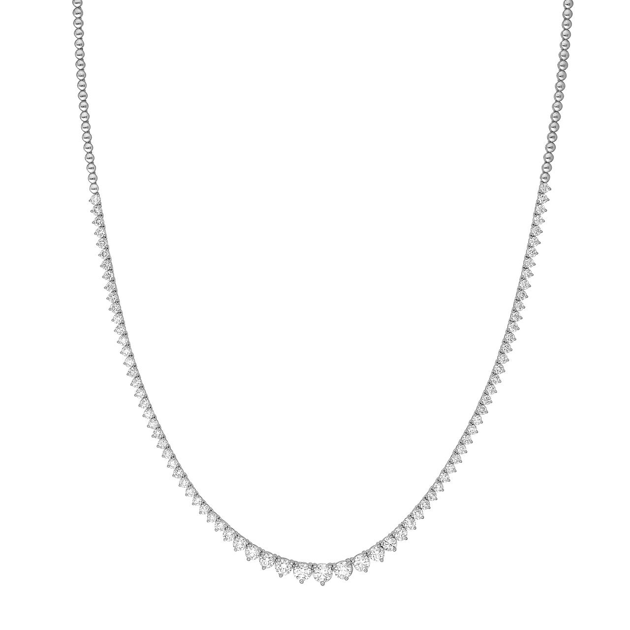 Diamond Graduated Tennis Necklace (5-1/4ctw) in 14K Yellow and White Gold