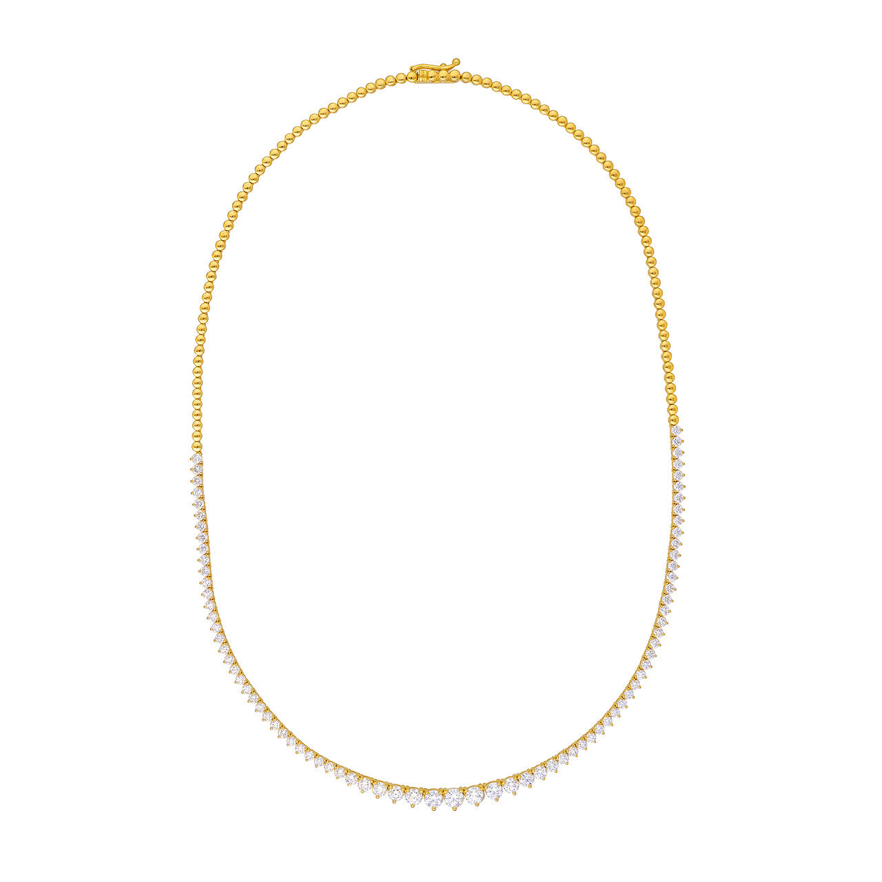 Diamond Graduated Tennis Necklace (5-1/4ctw) in 14K Yellow and White Gold