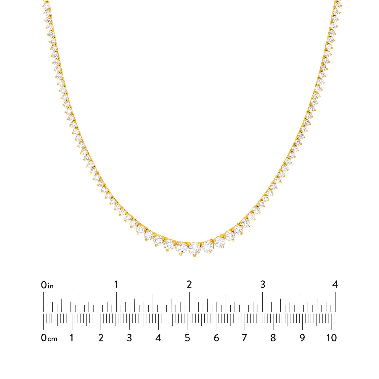 Diamond Graduated Tennis Necklace (5-1/4ctw) in 14K Yellow and White Gold