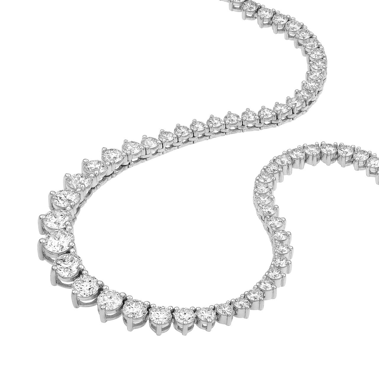 Diamond Graduated Tennis Necklace (5-1/4ctw) in 14K Yellow and White Gold