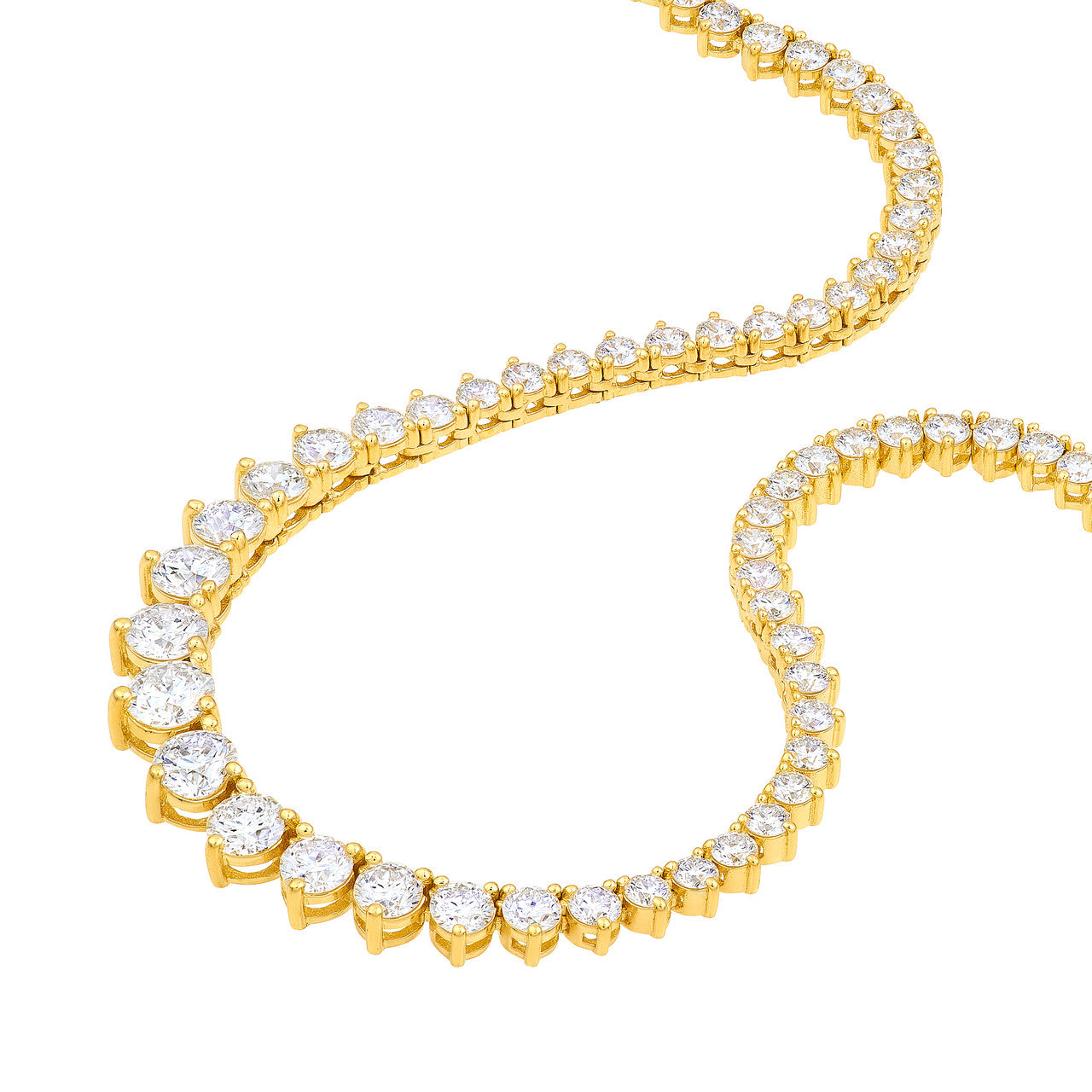 Diamond Graduated Tennis Necklace (5-1/4ctw) in 14K Yellow and White Gold